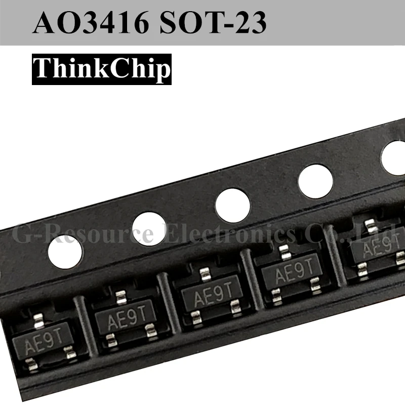AO3416 SI2300 AE9T SOT-23 3416 N-Channel 20V 6.0A (Ta) 1.4W (Ta) SMD MOSFET Transistor 50 pcs