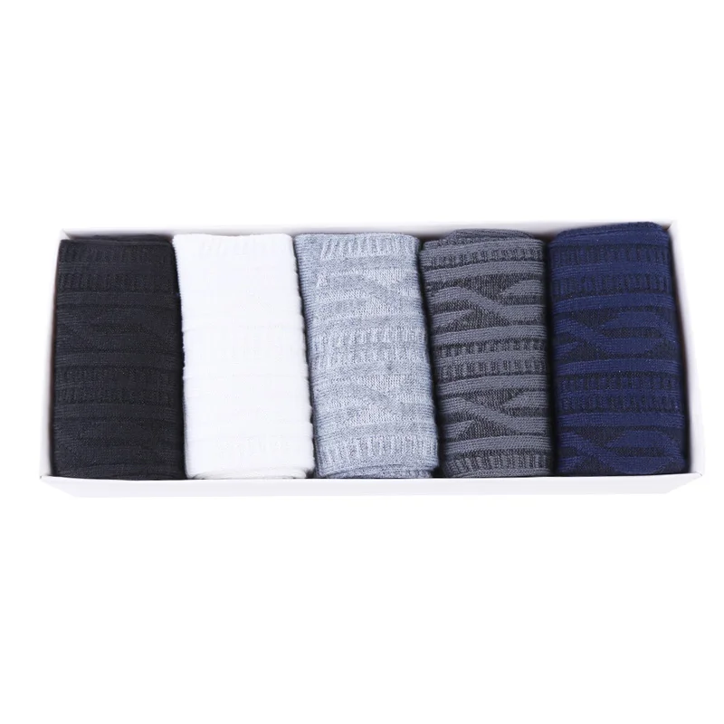 Business socks Полосатые Спиральные носки 5 пар/упак. мужские деловые мягкие носки повседневные длинные хлопковые носки бизнес антибактериальные дышащие мужские носки - Цвет: Business socks