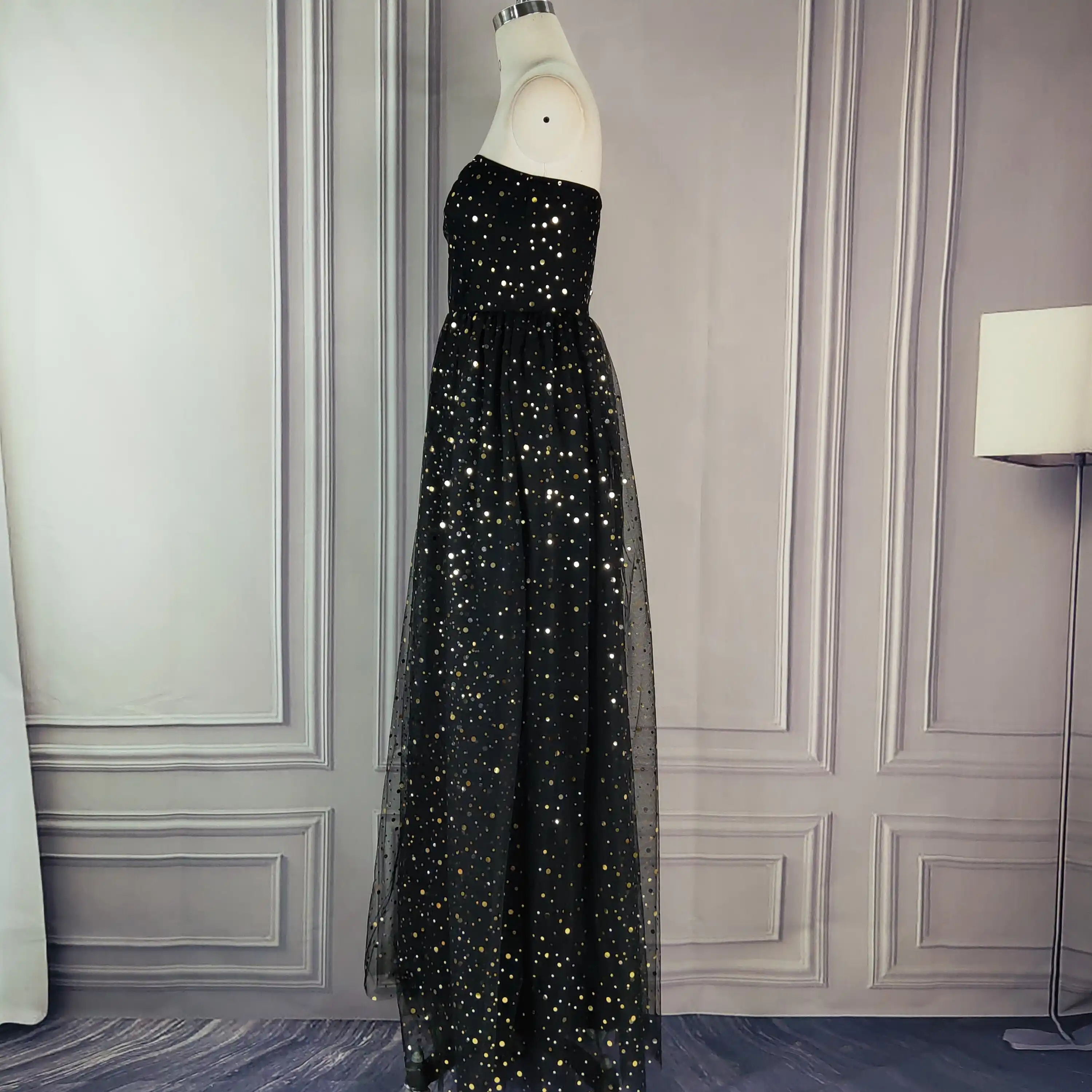 black evening wear tops