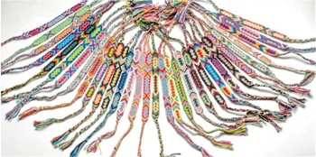 

60pcs good quality women's cotton wristband Colorful Nepal Ethnic bangle Hand Weaving bracelet free shipping