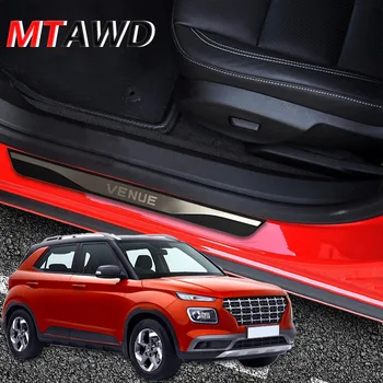 

For Hyundai Venue 2019 2020 Accessory Stainless Door Sill Kick Scuff Plate Protector Trim Guard Cover Pedal Sticker Car Styling