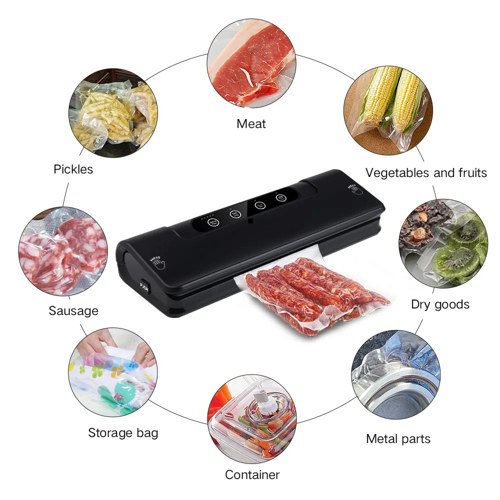 Household Vacuum Sealer Machine System with 15 Storage Bags 1 Hose Tube for Food Saver Preservation