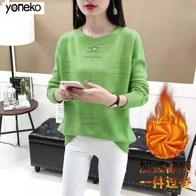 

Yoneko Tree Knitted Pullover Sweater Women 2020 Autumn Winter Korean Fashion Loose Long Sleeve Sweater Female Jumper Women Tops