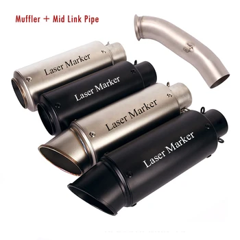 Slip On Motorcycle Modified Exhaust Mid Link Pipe Muffler Black Modified for DUKE 390 RC390 125 250 2017-2020