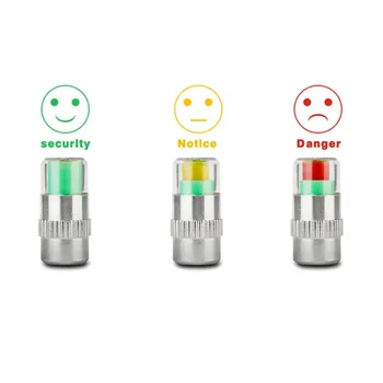 

4Pcs 2.4Bar 36PSI Air Warning Alert Tire Valve Caps Pressure Sensor Monitor Light Cap Indicator for Cars Accessories