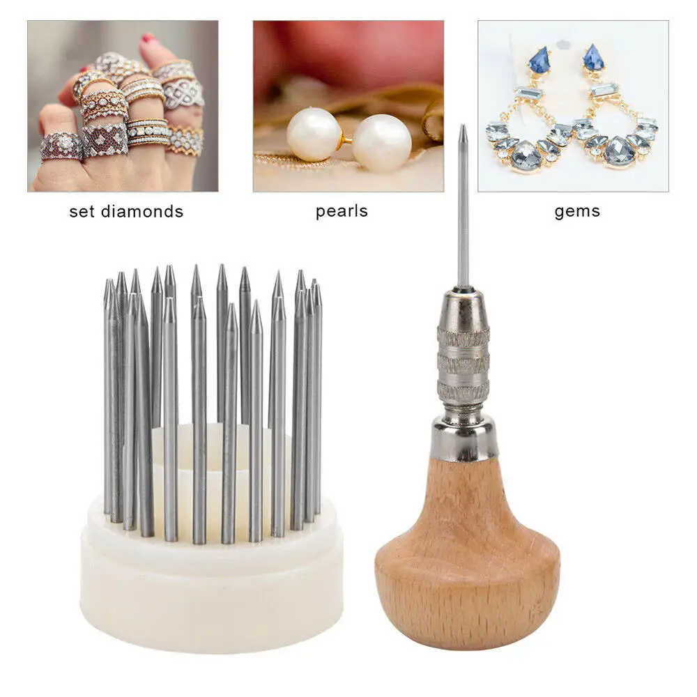 

23PCS Beading Tools Set For Diamond Stone Setting And Micro-pave Graver Bead DIY Tool Set