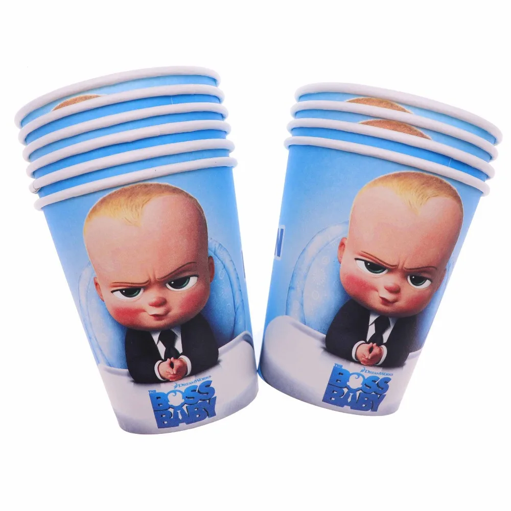 Birthday Party Supplies Cartoon Baby Boss Birthday Disposable Tableware Wedding Decor Plate Cup Baby Shower Decoration Kids cc75 (8)