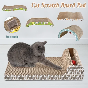 

5 Style Cat Toy Corrugated Cat Scratch Board Durable Pet Scratcher Pad with Catnip Toy