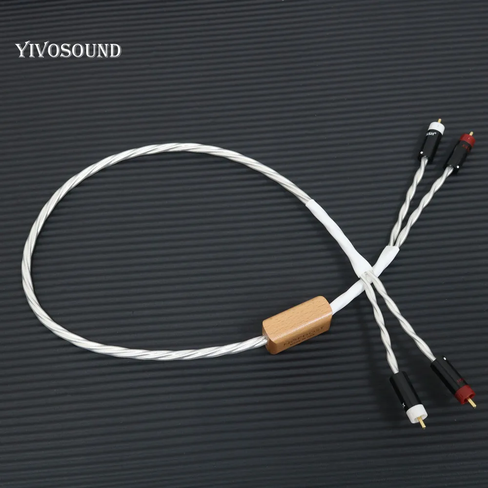 HIFI  Nordost silver aux 3.5mm  headset plug to 2rca jack  Audio signal line Computer and audio connection  cable 2rca cables