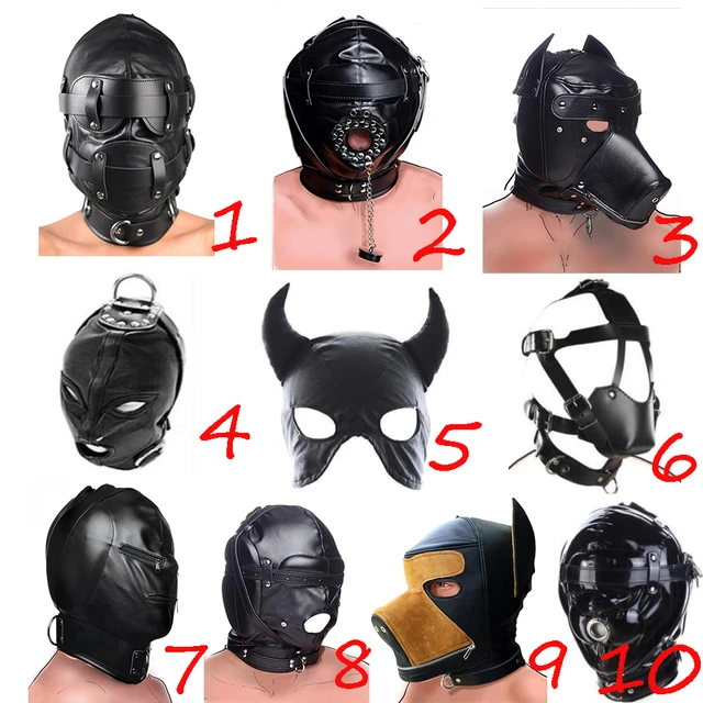 Leather Padded Hood Mask Blindfold Head Restraint Harness Mask, Bdsm Bondage Gimp,sexy Costume - Games - AliExpress