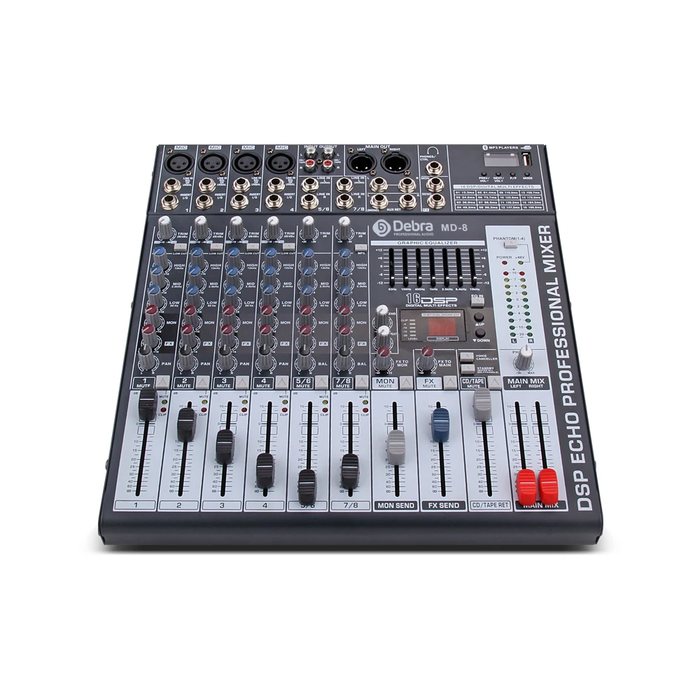 Аудиосистема Debra 8 канальный миксер звуковая плата диджейского контроллера с 24 DSP