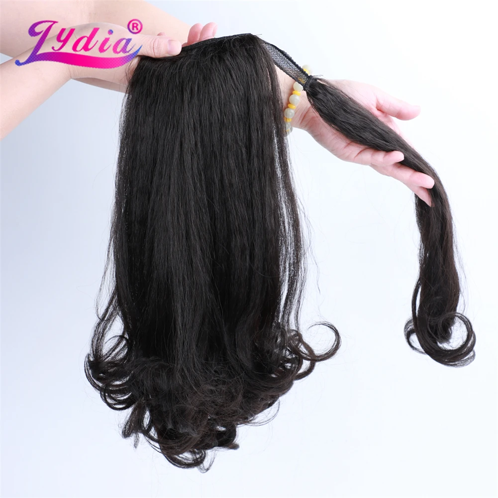 Lydia Wrap Around Synthetic Kinky Straight Combs Ponytail Hair Extensions Warping Curly Hairpieces Puff Chignon All Color