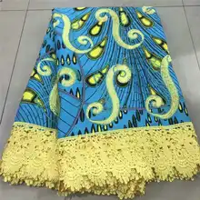 Вышивка восковая ткань в африканском стиле гипюр и кружева АФРИКАНСКАЯ кружевная ткань нигерийские кружевные ткани для платья 6 ярдов/Лот