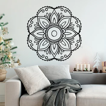 

Mandala Vinyl Wall Art Decal Meditation Yoga Studio Decorating Large Flower Mandala Bedroom Living Room Decor Wallpaper LL2229