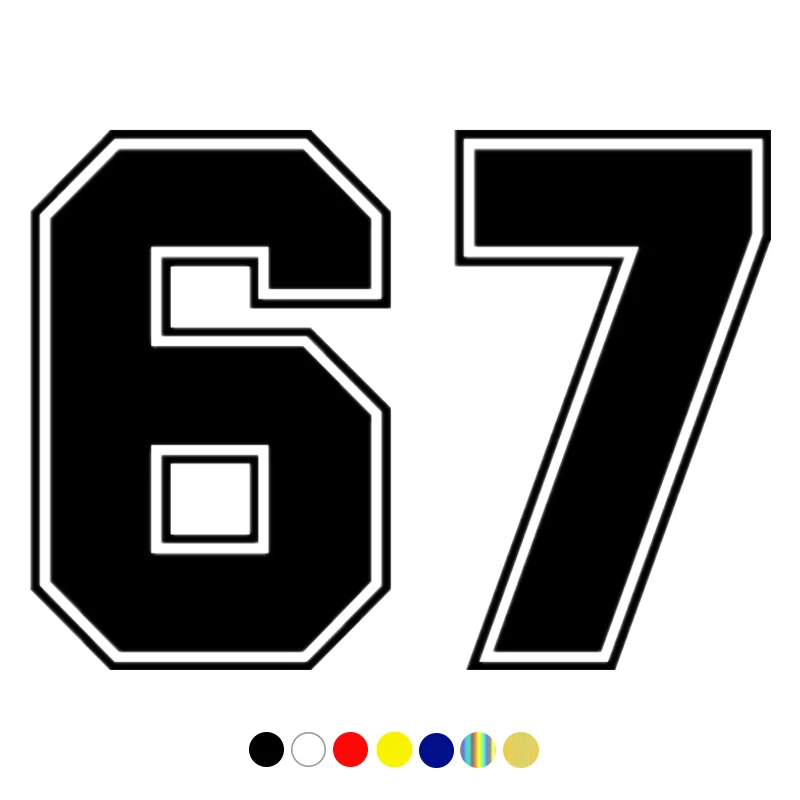 

CS-10169# Funny Vinyl Decal Number 67 Car Sticker Waterproof Auto Decors on Truck Bumper Rear Window