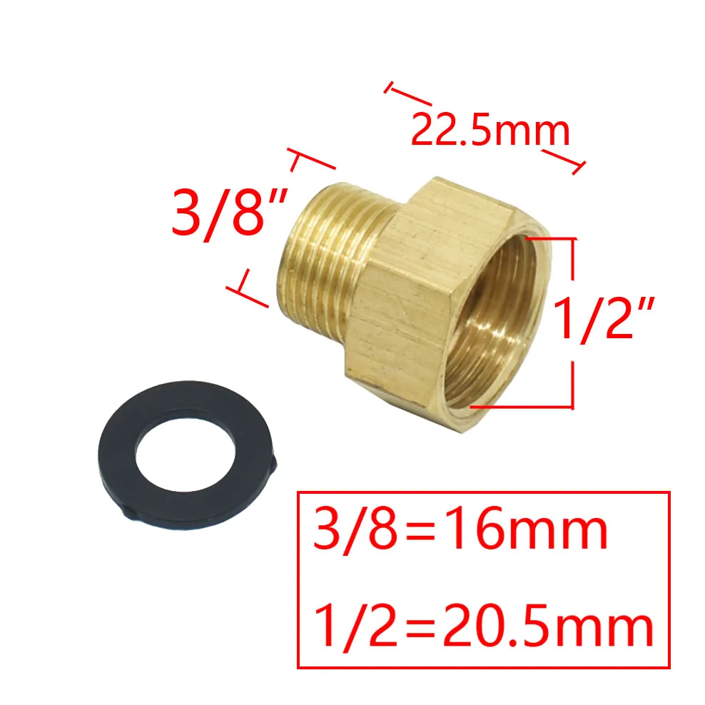 Brass 1/2" To 3/4 3/8 Thread Connector Male 1/2 3/4 3/8 Female Hose Repair Copper Fittings For Tap Shower Faucet Adapter 1pcs 