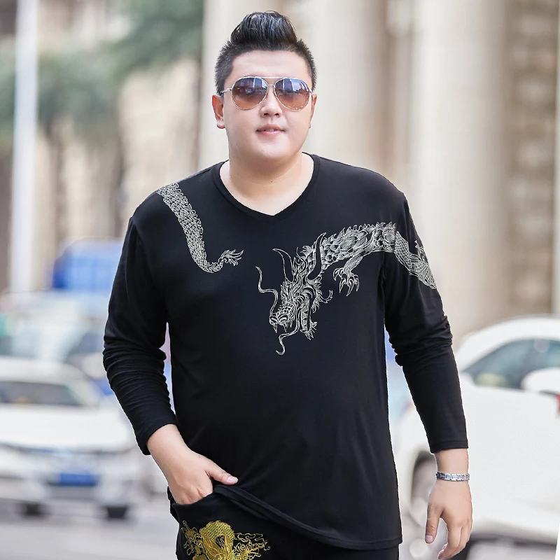 Новинка 8XL 7XL 6XL Мужская футболка с v-образным вырезом и длинным рукавом молодежная мода майка большого размера футболка для мужчин подарок на день рождения отца черный синий