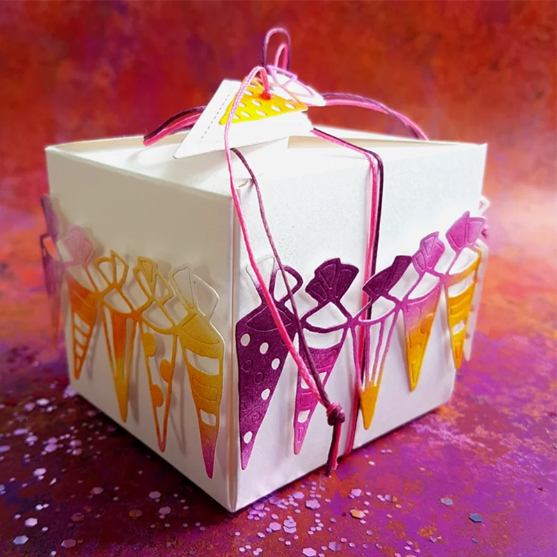 

5Pcs Iirregular Gift Boxes Decorative Graphics Metal Cutting Dies For Scrapbooking Craft Embossing DIY Cut Dies