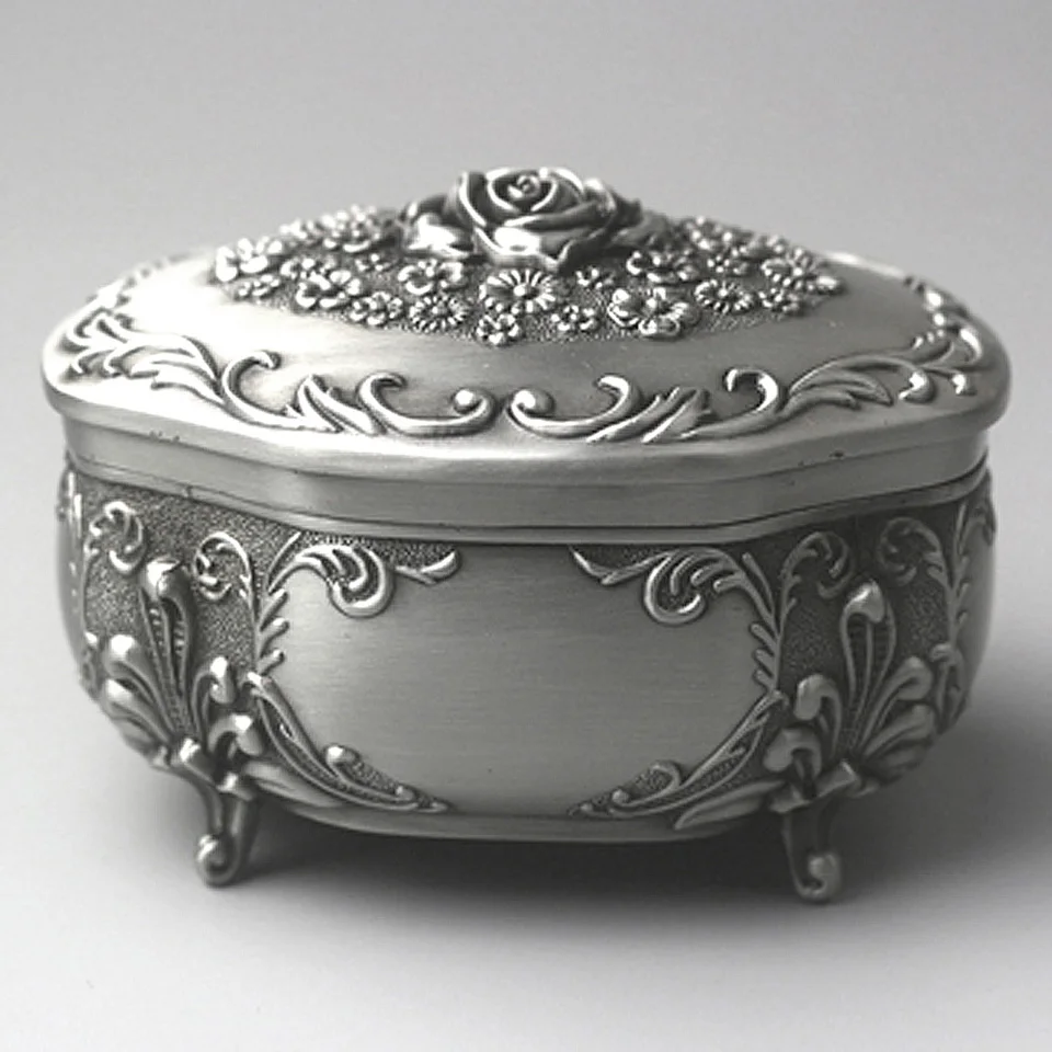 ROSIKING Emboss Alloy Metal Music Box Wind Up and Golden Movement Music Box(Once upon a december) for Birthday
