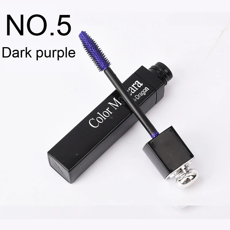 mascara-purple Цветная Водостойкая тушь для ресниц, быстрая сушка, подкручивание, удлинение, макияж, ресницы для глаз, голубые, зеленые, красные, фиолетовые, черные, белые, чернильная тушь для ресниц - Цвет: mascara-purple