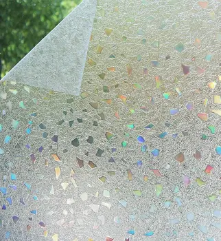 

3D Static Cling Rainbow Effect Window Film Stained Decorative Frosted Glass Sticker Vinyl privacy protective Window Decals