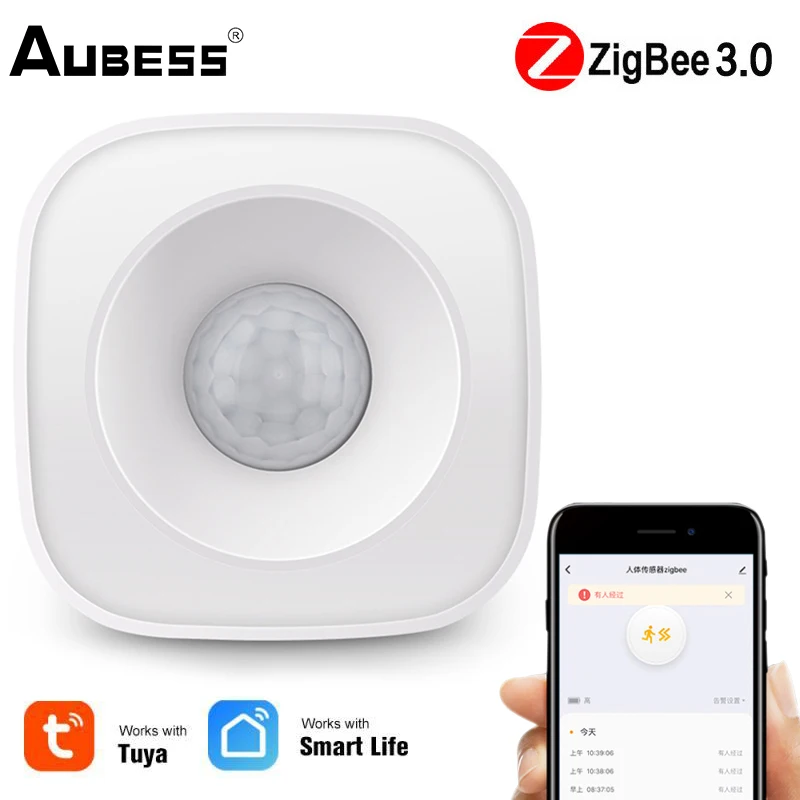 Беспроводной смарт-датчик движения AUBESS Tuya Zigbee3.0 датчик с PIR-датчиком для