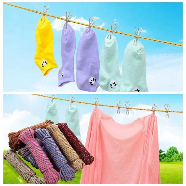 Hosszúság 10M Háztartási Nylon Kötél Beltéri Kültéri Ruhák Paplanja Szárítózsinór Napfényháló Nettó Ponyva Esőálló Kendő Rögzített - Image 6