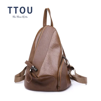 

TTOU Women Pu Leather Backpack School Bags Mochilas Bolsas Mochila Feminina Multi-functional Escolar Mujer Bagpack Backpacks