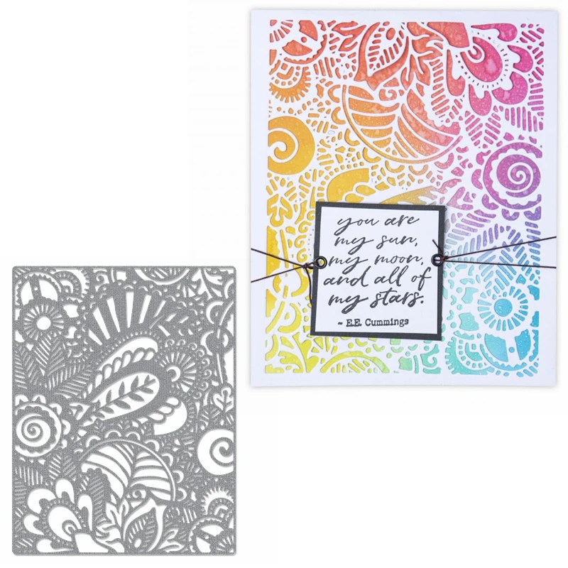 

Colorful Doodle Pattern Metal Cutting Dies Creative Pattern Die Cuts For Card Making DIY Dies Scrapbooking Crafts Cards 2020