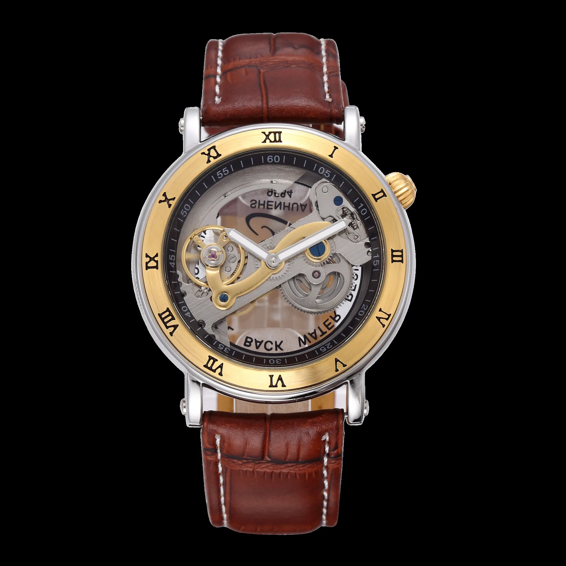 

Hot Selling Shenhua Gentry China with Holes Fully Automatic Analog Watch Bridge Movement MEN'S Table