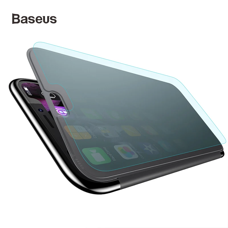 Baseus, ультра тонкий чехол для iPhone XS Max XS XR, чехол со стеклянной защитой экрана, мягкий термополиуретановый сенсорный чехол для телефона