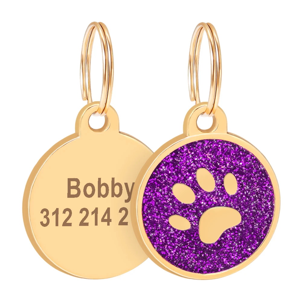 Free Engraved Pet Dog ID Tag Personalized Cat Puppy ID Tag Pet Dog Collar Accessories Custom Dogs Anti-lost Name Tags Pendant dog collars outdoors Dog Collars