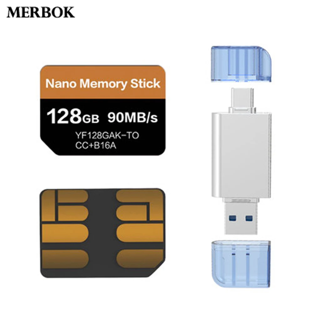 Карта памяти Nano для Huawei Mate20 X XS RS P30 P 30 Pro 128 ГБ 90 МБ/с./с нм карта с USB3.1 Gen 1 TF/NM