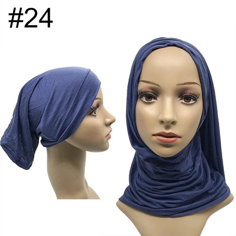 Головной убор на шею, мусульманский головной платок, набор, модальный женский хиджаб, стрейчевый головной убор и шарф, мусульманский Внутренний головной убор s и комплект-хиджаб, 10 комплектов/партия