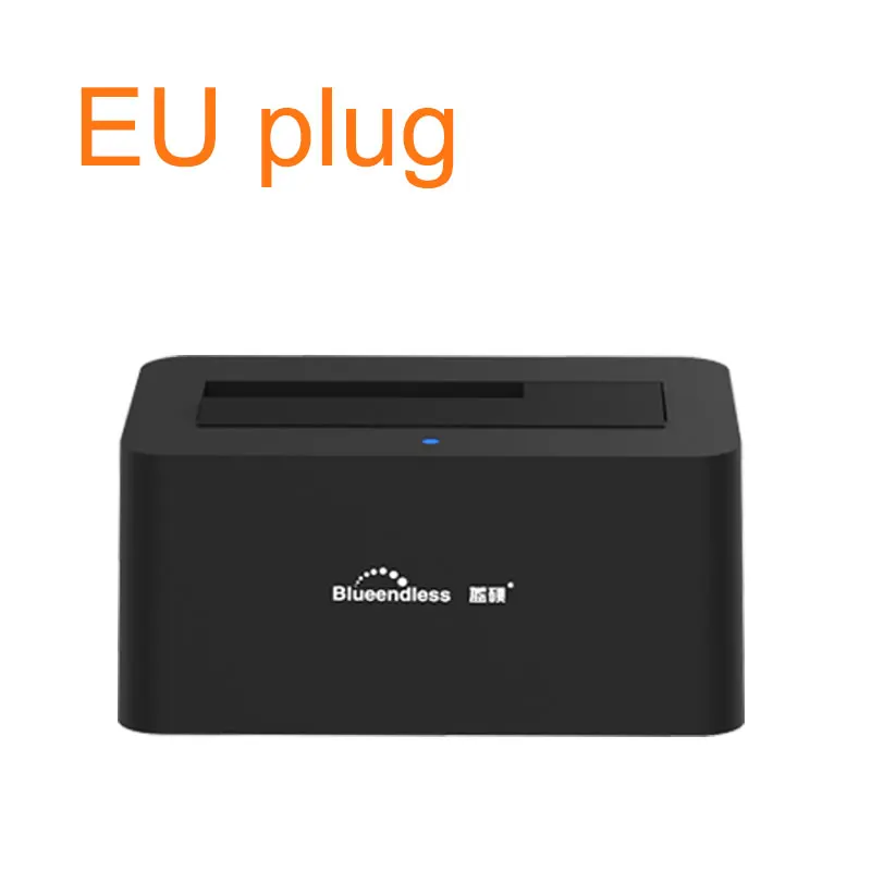 2-Bay SATA USB 3,0 SSD HDD чехол USB жесткий диск Корпус для внешнего жесткого диска док-станция для 2,5/3,5 дюймов HDD/SSD Оффлайн клон A - Цвет: 1-Bay-EU plug black