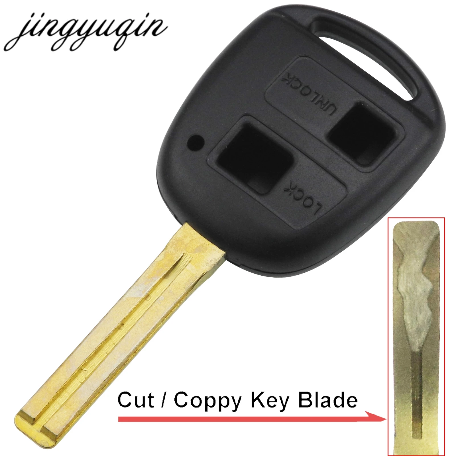 Cut Blank Replacement Car Key Shell 2/3 Buttons Remote Case For Toyota Land Cruiser Uncut TOY48 Blade - Количество кнопок: 2 Buttons