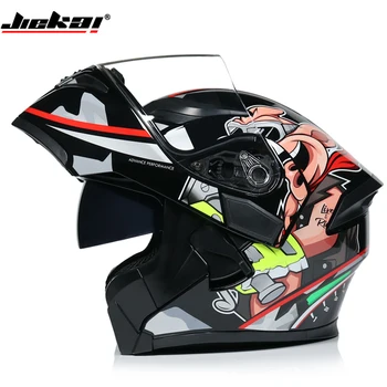 

JIEKAI Motorcycle Helmet Motorbike Motocross Moto Helmet A CRAZY DOG Scooter Riding Full Face Helmets Casco Motocross Capacete