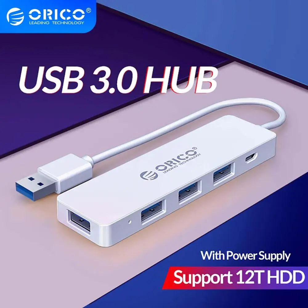 Концентратор питания ORICO Mini USB 3 0 4 порта OTG с интерфейсом Micro для ноутбука MacBook