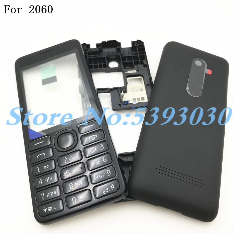 Высокое качество,, для Nokia Asha 206 2060, корпус, крышка, дверная рама+ задняя крышка батареи+ клавиатура+ логотип