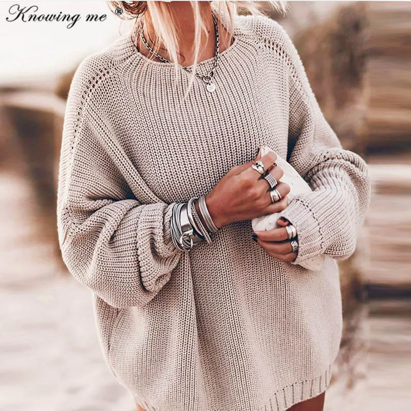 

Women Winter Retro Ribbed Knit Sweater OL 2020 Autumn Solid Warm Long Sleeve Pullover Tops Elegant Casual O Neck Loose Sweaters