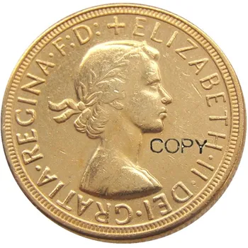 

1968 REGINA FD ELIZABETH II DEI GRATIA GOLD PLATED 1 SOVEREIGN COPY COINS