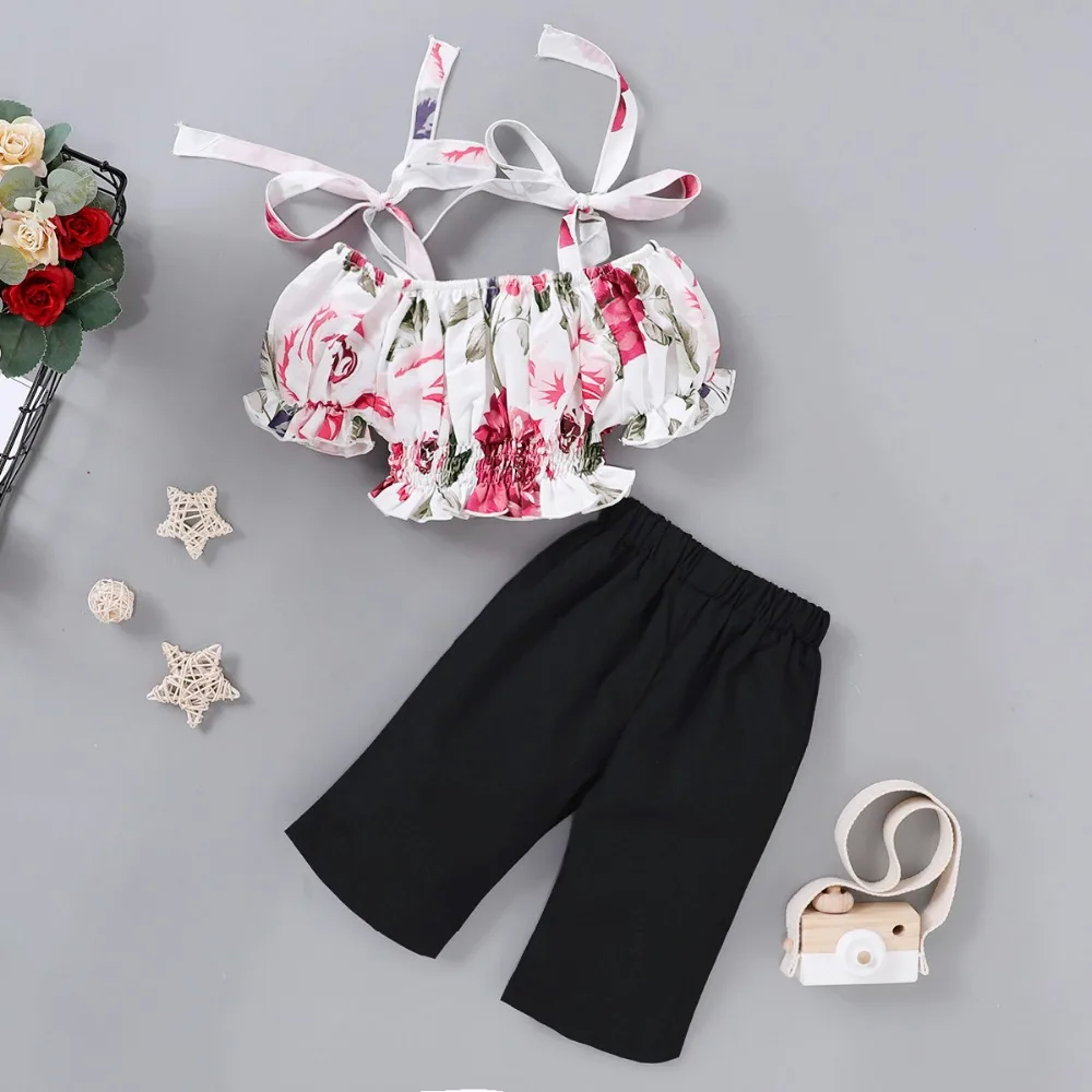 summer flower baby girl clothes set (1)