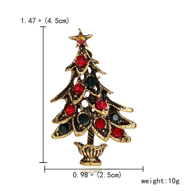 Christmas Tree Brooches for Women Rhinestone Inlay Fashion Jewelry Festival Brooch Pins Good Gift Winter Coat Cap Brooch Pin
