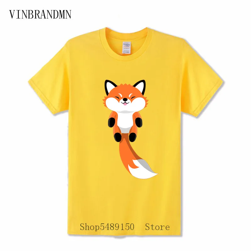 Милая Красная мужская футболка с рисунком лисы из мультфильма Природа диких