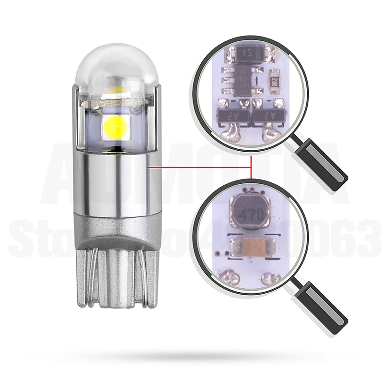 50x T10 светодиодный W5W 3 светодиодный 168 высокое Мощность 3030 SMD Автомобильная Поворотная сторона номерного знака светильник лампа габаритного огня 9-30 в IC