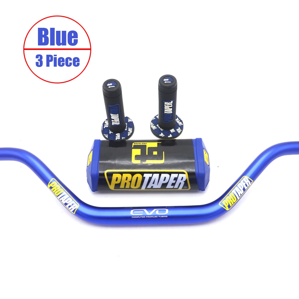 Руль для PRO Taper Pack Bar 1-1/" ручка бар колодки ручки Pit Pro гоночный Dirt Pit велосипед Мотоцикл CNC 28 мм адаптер - Цвет: Blue 3 pieces