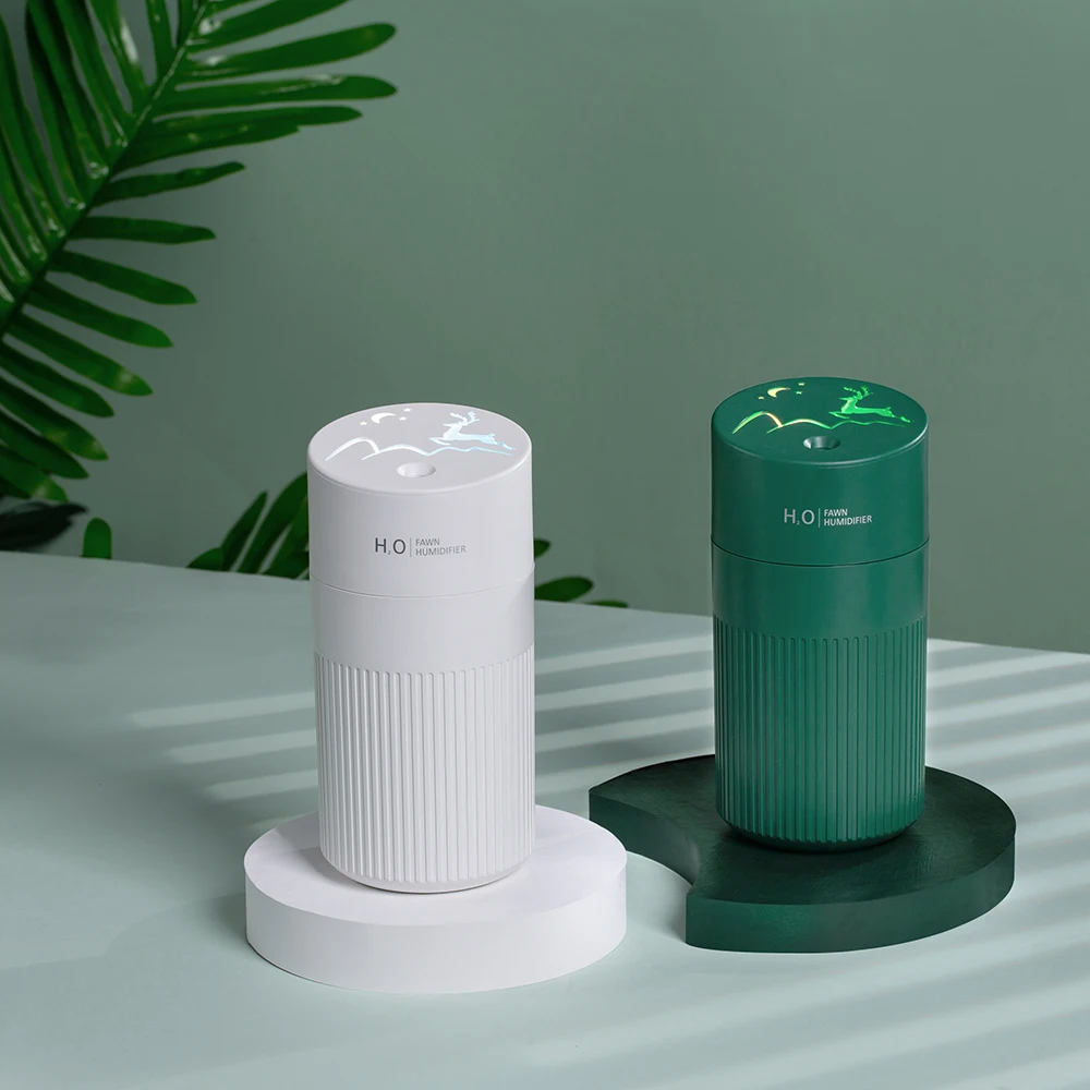 White Fawn Portable Air Humidifier 420ML Large Capacity Aromatherapy Diffuser Car Mist Maker USB Powered Battery Lamp | Бытовая техника