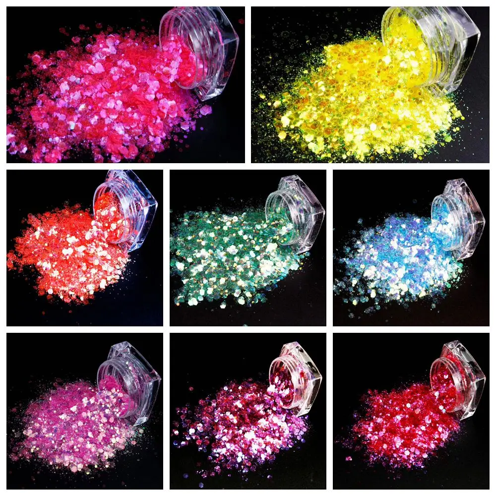 Mermaid Iridescent Glitter Mixed Sequins Colorful Paillette for Cosmetic Body Face Hair Make Up Nail Art Skin | Красота и здоровье