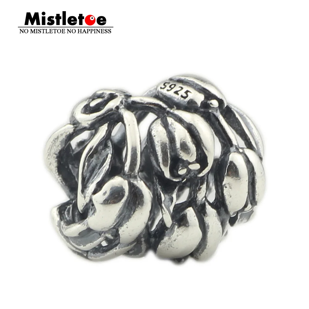 

Mistletoe 925 Sterling Silver Openwork Tulip Charm Bead European Jewelry