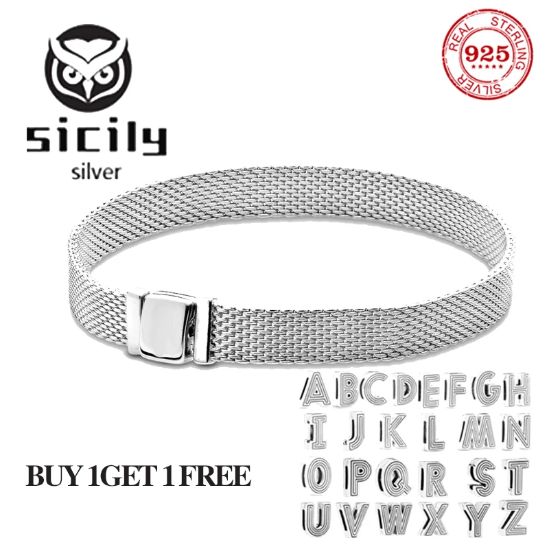 

Sicily Authentic original logo 100% 925 sterling silver pando charm chain bracelet for women fashion luxury watch chain jewelry